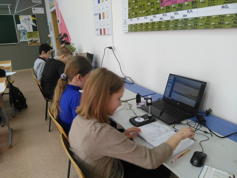 Лабораторная работа в 5 классе  Внутреннее строения стебля,  Внутреннее строения листа с использованием лаборатории Точки Роста